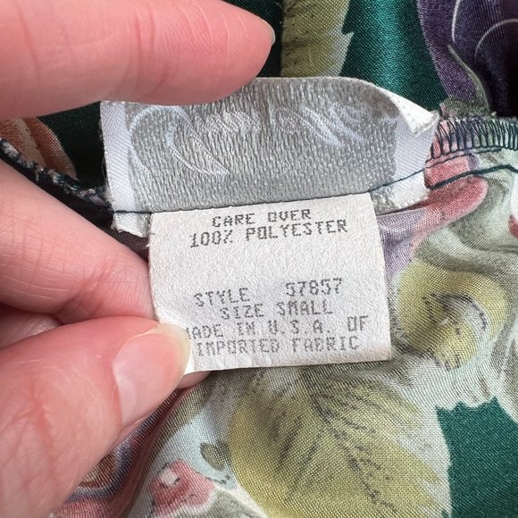 Vintage Made In The USA Silky Kimono Robe Duster Long Jacket Coat Floral Belted - Picture 6 of 7